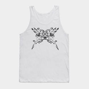 Black feathers outline Tank Top